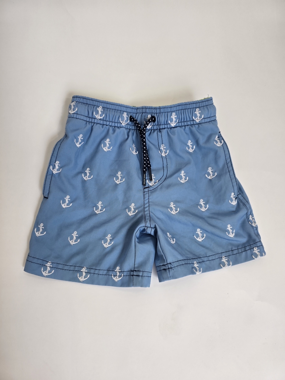 Light Blue Anchor Print Swim Trunks Shade Critters 3T